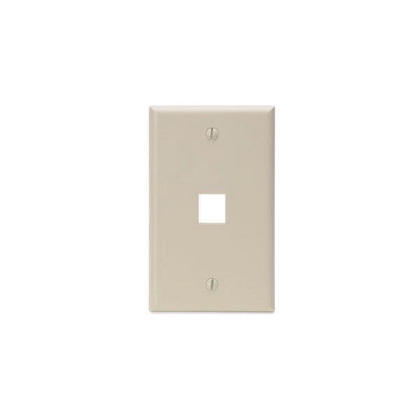 Leviton 1-Port Wallplate Unloaded, 1-Gang Use W/Snap-In Modules, Quickport IY 41080-1IP